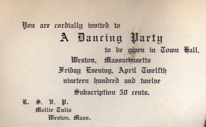 1912 Dancing Party Invitation