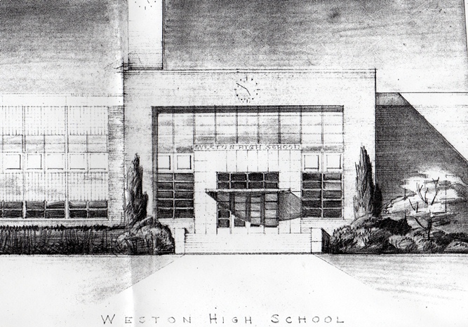 Architectural rendering of Weston High School