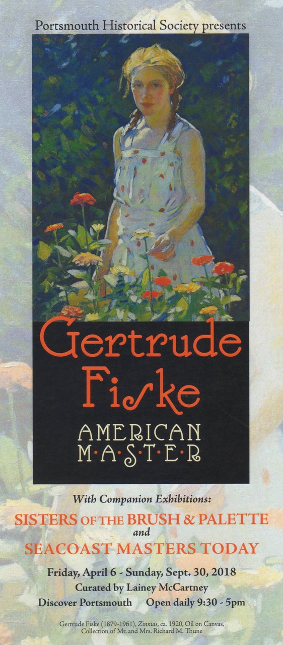 Poster for exhibit, labeled: Portsmouth Historical Society presents: Gertrude Fiske, American Master