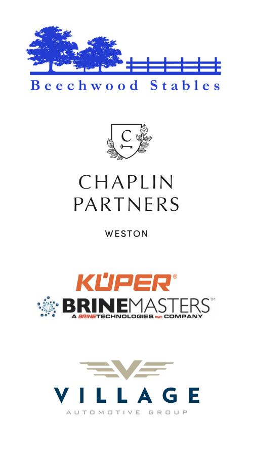 Beechwood Stables; Chaplin Partners, Weston; Kueper - Brinemasters (a Brine Technologies Inc. Company); Village Automotive Group.
